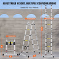 Telescoping Extension Ladder 12.5ft A-Frame Stabiliser Bar RV