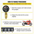 Fuel Vacuum Carburetor Synchronizer Tool Kit with Gauge & Hose