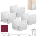 203.2x203.2mm Post Base, 4Pcs Stainless Steel Adjustable Post Anchor Bracket(Internal 198 x 185), Adjustable Post Base for Pavilion Deck Porch Handrail Railing Support Decorative Anchor Plate