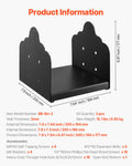 8x8 Post Base 2Pcs Heavy Duty Carbon Steel Deck Post Brackets Black