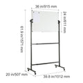 91.5x61cm Rolling Magnetic Whiteboard, Double-sided Mobile Whiteboard, Adjustable Height Dry Erase Board with Wheels, 1 Magnetic Erase & 3 Dry Erase Markers & Movable Tray Office, School