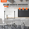Rolling Magnetic Whiteboard 91.5x61cm Double Sided Adjustable