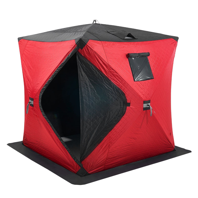 Portable Ice Shelter 3-4 Person Pop-Up Fishing Tent 71x71 Red