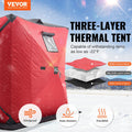 Portable Ice Shelter 3-4 Person Pop-Up Fishing Tent 71x71 Red