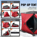 Portable Ice Shelter 3-4 Person Pop-Up Fishing Tent 71x71 Red