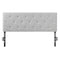 Full Size Headboard Diamond Tufted Adjustable Height 56.3W Light Grey