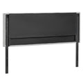 Full Size Headboard Diamond Tufted Adjustable Height 56.3W Light Grey