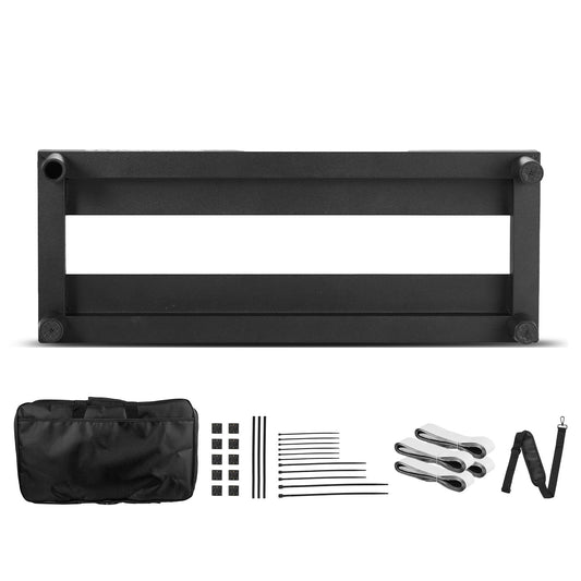 Guitar Pedal Board, 15'' x 5.7'', Aluminum Alloy 0.8 lbs Super Light Guitar Effects PedalBoard with Carry Bag High Quality Velcro Fixed Strap Shoulder Strap, Accommodate 4-6 Guitar Pedals, Small