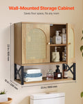 Bathroom Wall Cabinet 2 Door Over Toilet Storage Medicine Cabinet Shelf
