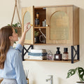 Bathroom Wall Cabinet 2 Door Over Toilet Storage Medicine Cabinet Shelf