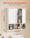 Bathroom Wall Cabinet 2 Door White Medicine Storage Over Toilet