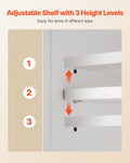 Bathroom Wall Cabinet 2 Door White Medicine Storage Over Toilet