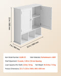 Bathroom Wall Cabinet 2 Door White Medicine Storage Over Toilet