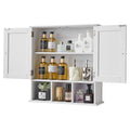 Bathroom Wall Cabinet 2 Door White Medicine Storage Over Toilet