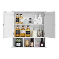 Bathroom Wall Cabinet 2 Door White Medicine Storage Over Toilet