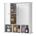 Bathroom Wall Cabinet 2 Door White Medicine Storage Over Toilet