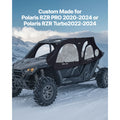 Cab Enclosure Upper Doors, Compatible with Polaris RZR PRO 2020-2024/Polaris RZR Turbo2022-2024, Soft Upper Doors, Upgraded Zipper UTV Soft Side Window Kit, Fit with Side Mirrors and Windshields