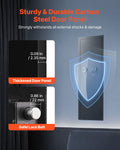 Wall Safe 4-Tier Gun Safe Password Key LED Black In-Wall Box