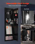 Wall Safe 4-Tier Gun Safe Password Key LED Black In-Wall Box