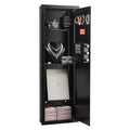 Wall Safe 4-Tier Gun Safe Password Key LED Black In-Wall Box