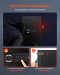 Wall Safe Hidden 3-Tier Password Key LED Steel In-Wall Box Black