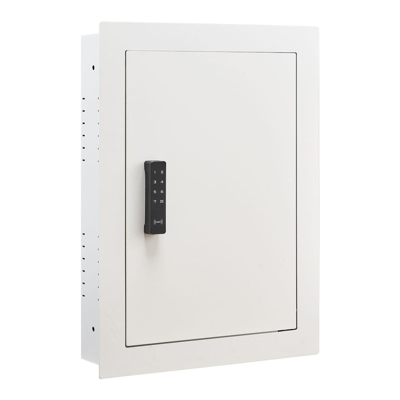 Wall Safe 0.83 sqft 3-Tier Hidden Password Key Turn Knob Steel