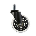 Office Chair Wheels, Set of 5, 76.2 mm Caster Wheels Replacement for Hardwood Floors and Carpet, Heavy Duty Computer Gaming Desk Casters with 59 kg Load Capacity, Universal Fit for Most Chairs