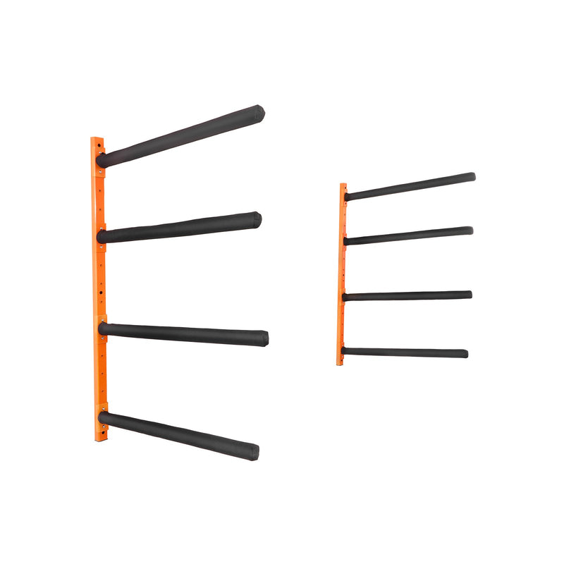 Wall Mounted Kayak Storage Rack 4-Capacity Adjustable Padded Arms