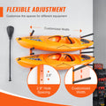 Wall Mounted Kayak Storage Rack 4-Capacity Adjustable Padded Arms