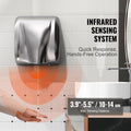 Heavy Duty Commercial Hand Dryer, 1800W Automatic High Speed Stainless Steel Warm Wind Hand Blower, 220V-240V Plug In/Hardwired Two Power Options, Compliant for Industry Business Restrooms
