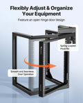12U Wall Mount Server Rack 68kg Carbon Steel Open Frame Black