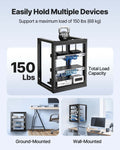 12U Wall Mount Server Rack 68kg Carbon Steel Open Frame Black