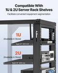 12U Wall Mount Server Rack 68kg Carbon Steel Open Frame Black