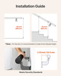 Wall Mounted Stair Handrail 3665mm Black Aluminum 32mm Pipe
