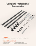 Wall Mounted Stair Handrail 3665mm Black Aluminum 32mm Pipe