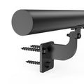 Wall Mounted Stair Handrail 3665mm Black Aluminum 32mm Pipe