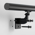 Wall Mounted Stair Handrail, 3665mm Pipe Staircase Handrail, Black Galvanized Aluminum, 32mm Pipe Diameter, Indoor&Outdoor Staircase Railing, Industrial Hand Rail for Steps, Security Baluster