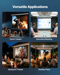 Manual Projector Screen 1829mm 4:3 1080p Pull Down Wall Mount