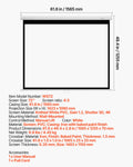 Manual Projector Screen 1829mm 4:3 1080p Pull Down Wall Mount
