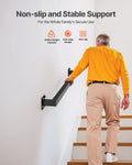 Wall Mounted Stair Handrail 910mm Black Iron 113kg Industrial