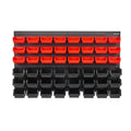 48-Bin Wall Mounted Storage Rack Organizer Garage Tool Black Red