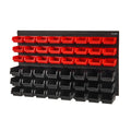 48-Bin Wall Mounted Storage Rack Organizer Garage Tool Black Red