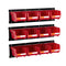 Wall Mounted Storage Bins 12pc Plastic Red Hardware Tool Organiser