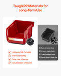Wall Mounted Storage Bins 12pc Plastic Red Hardware Tool Organiser