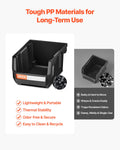 Wall Mounted Storage Bins 12pc Plastic Black Hardware Organiser