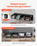 Wall Mounted Storage Bins 12pc Plastic Black Hardware Organiser