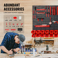 30-Bin Wall Mounted Storage Organizer Garage Tool Rack Black Red