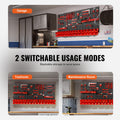 30-Bin Wall Mounted Storage Organizer Garage Tool Rack Black Red