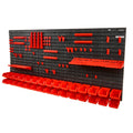 30-Bin Wall Mounted Storage Organizer Garage Tool Rack Black Red