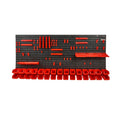30-Bin Wall Mounted Storage Organizer Garage Tool Rack Black Red